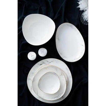 Acar Darcie 6 Kişilik 29 Parça Yaldızlı Porselen Yemek Takımı-Yemek Takimi-Prenseshome Leyweg-Prenseshome Leyweg