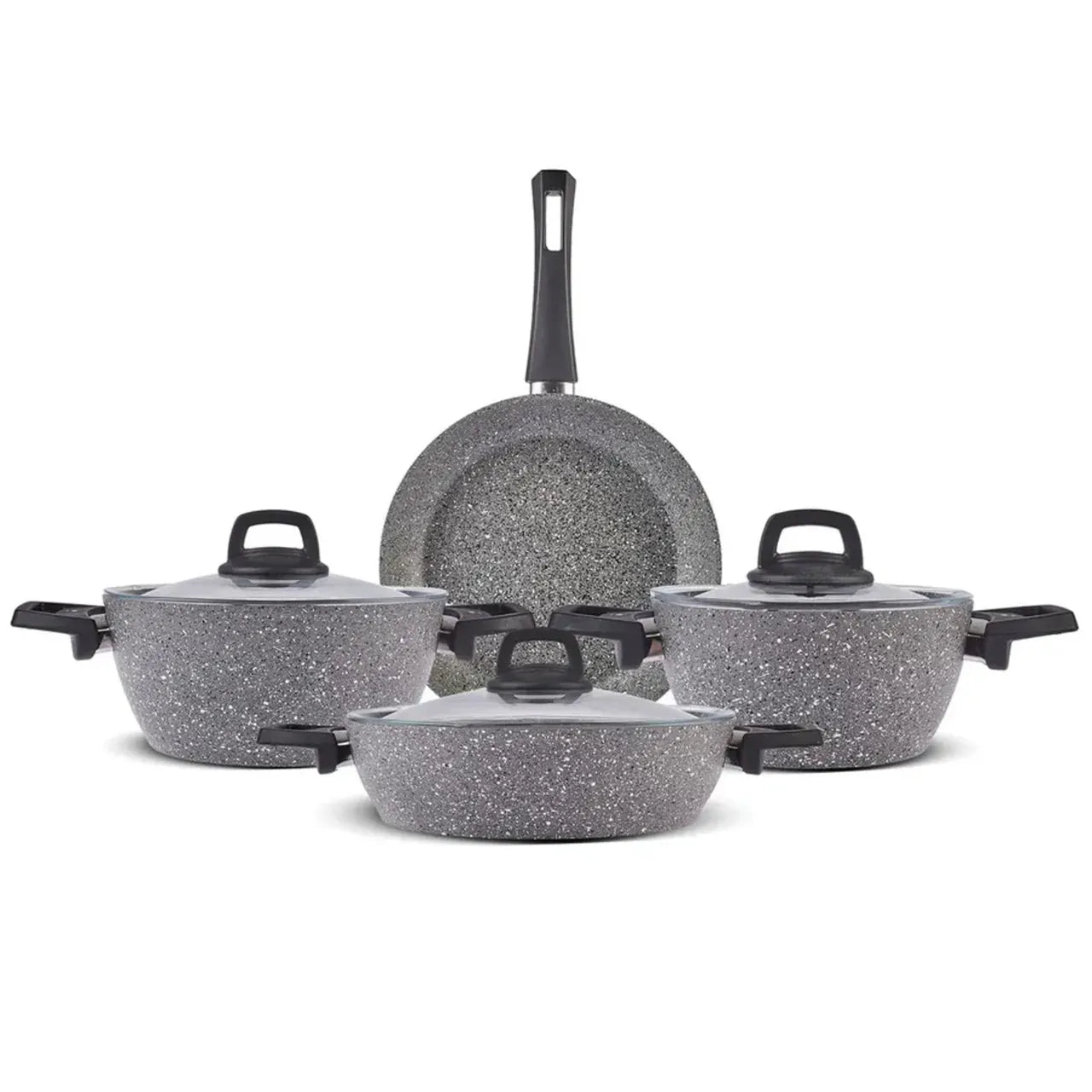 Karaca Gris Bio Granit 7 Parça Tencere Seti – Sağlıklı ve Dayanıklı, Yapışmaz Yüzeyli, İndüksiyon Hariç Tüm Ocaklarla Uyumlu-mutfak urunleri-Prenseshome Leyweg-Prenseshome Leyweg