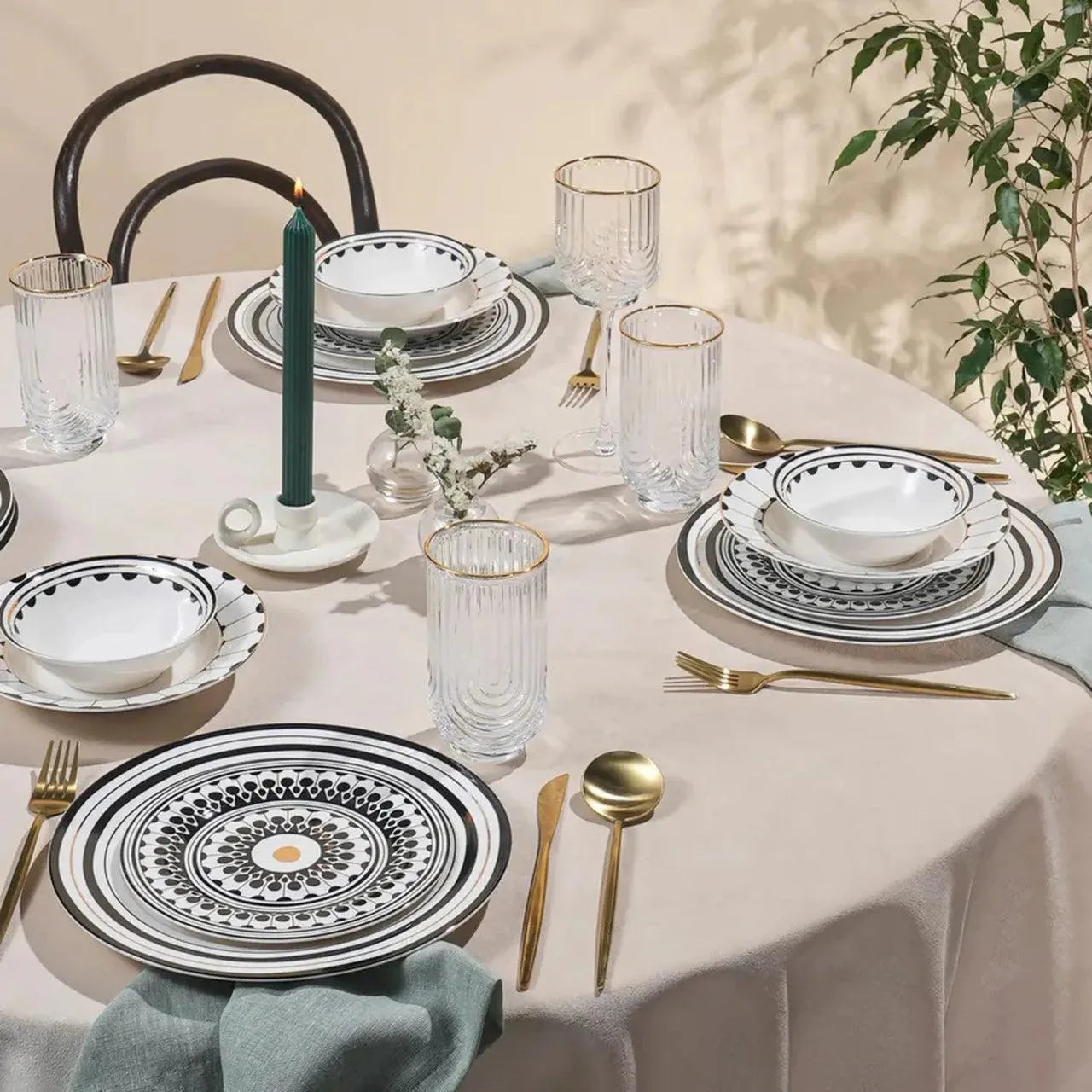 Karaca Maraş New Generation Bone 6 Kişilik 24 Parça Yemek Takımı-Yemek Takimi-Prenseshome Leyweg-Prenseshome Leyweg