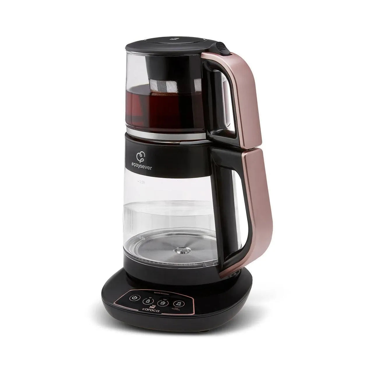 Karaca Çaysever Konuşan Cam Çay Makinesi Rose Gold-Elektronik ürün-Prenseshome Leyweg-Prenseshome Leyweg
