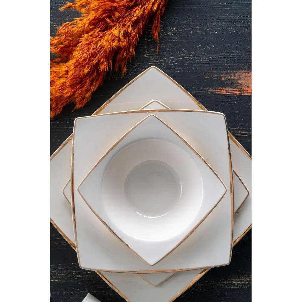 Acar Bonno 60 Parça 12 Kişilik Porselen Yemek Takımı-Sofra ürünleri-Prenseshome Leyweg-Prenseshome Leyweg