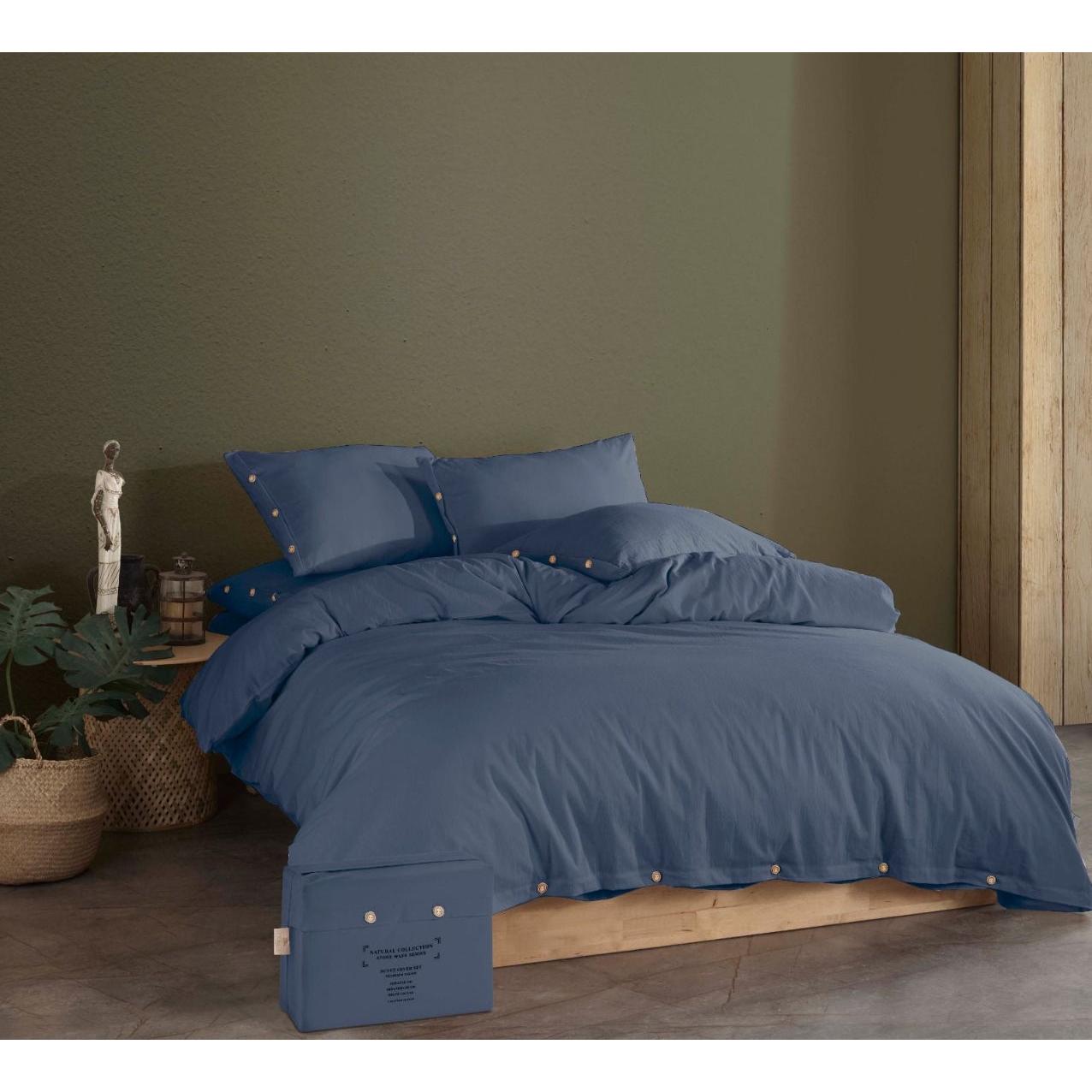 İpekçe Cift Kisilik Yikanmis Pamuk Nevresim Seti – Natural Collection Stone Wash Series-Yatak Odasi-Prenseshome Leyweg-Antrasit-Prenseshome Leyweg