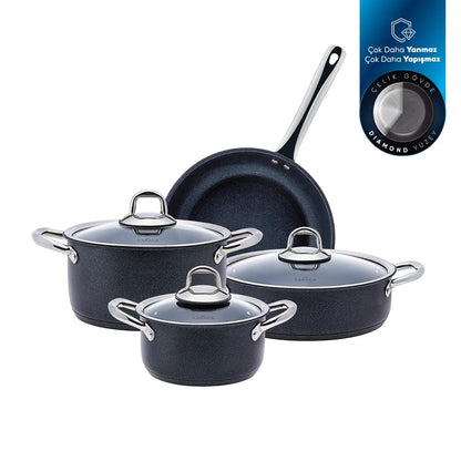 Karaca BioDiamond Steel Plus 7 Parça Tencere Seti – Elmas Güçlendirmeli Kaplama, İndüksiyon Uyumlu-mutfak urunleri-Prenseshome Leyweg-Prenseshome Leyweg