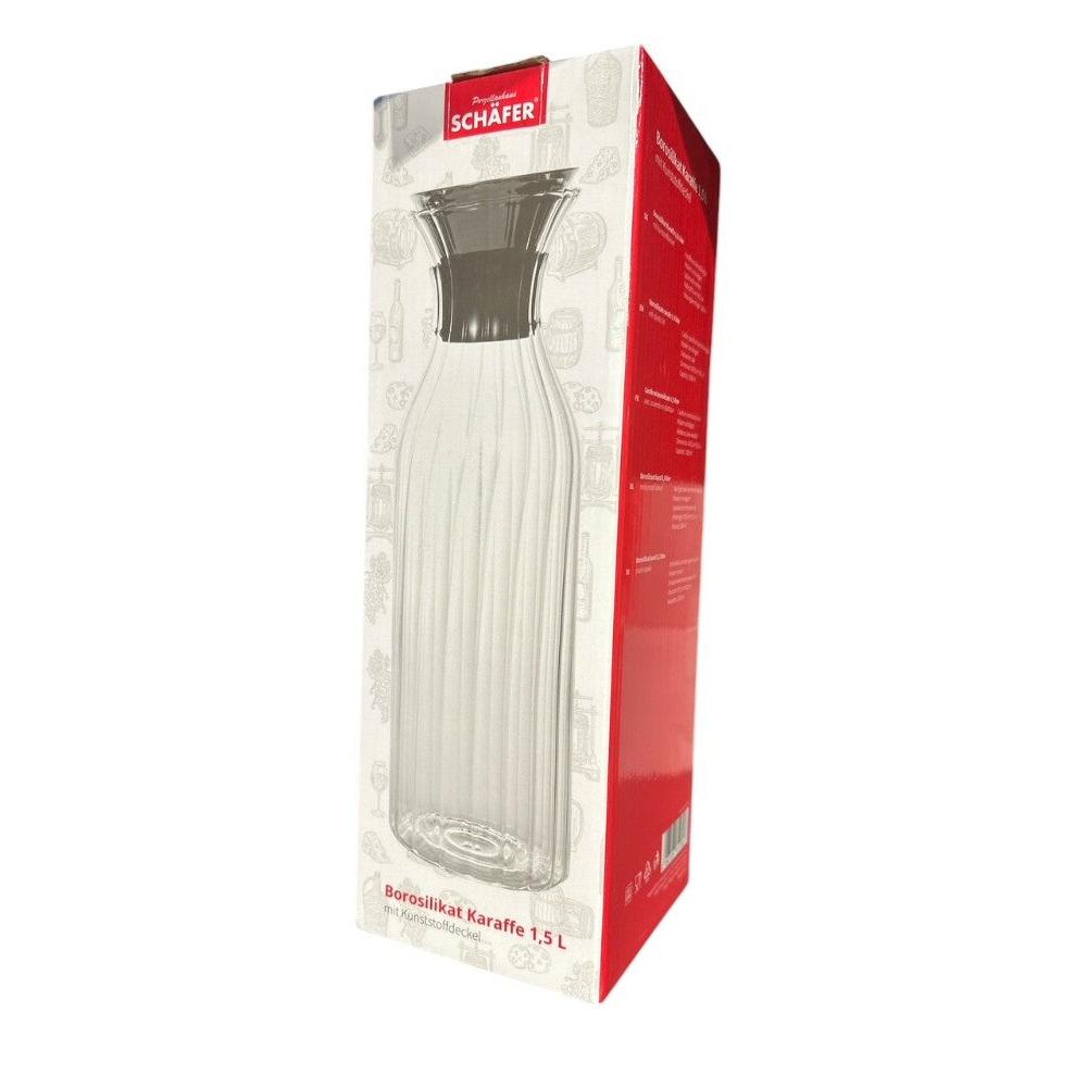 Schafer Borosilikat Cam Karaf 1.5L - Siyah Kapakli-Cam urunler-Prenseshome Leyweg-Prenseshome Leyweg