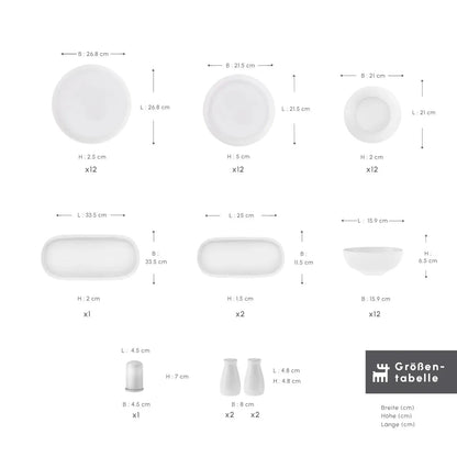Karaca Favaro 12 Kişilik Yeni Nesil Kemik Beyaz Sofra Takımı – 53 Parça-Yemek Takimi-Prenseshome Leyweg-Prenseshome Leyweg