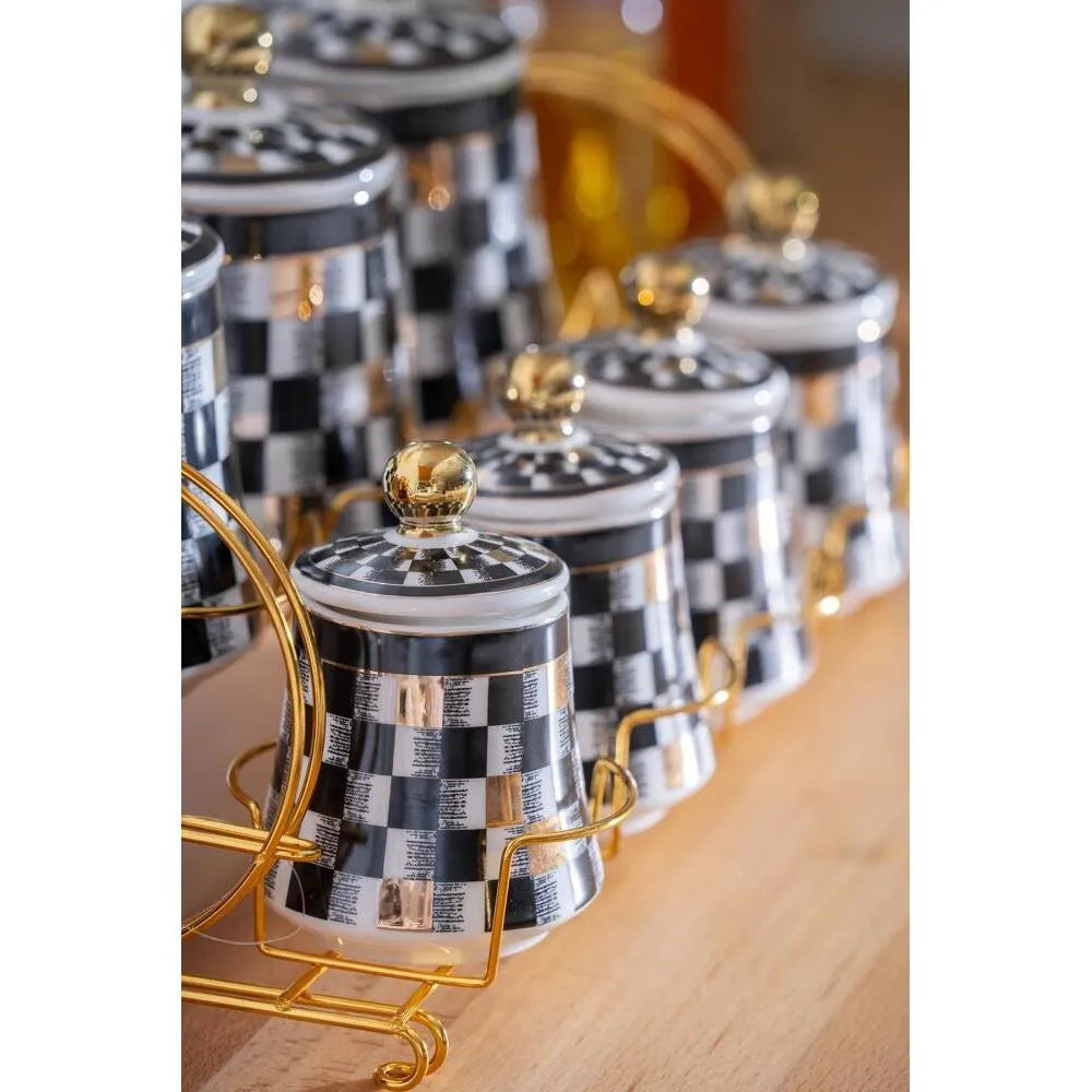 Acar Master Magic Dama Dekorlu 8 Parca Porselen Baharat Seti-mutfak urunleri-Prenseshome Leyweg-Prenseshome Leyweg