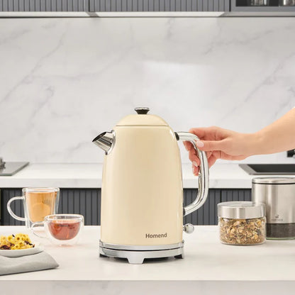 Homend Vintage Heatrow 1627H Kettle – Krem Renk, 1.8 Lt, 2200W, Paslanmaz Çelik-Elektronik ürün-Prenseshome Leyweg-Prenseshome Leyweg
