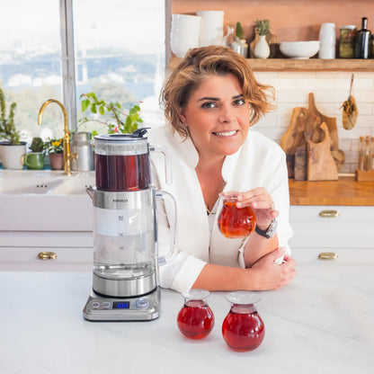 Karaca Refika XL Cam Çay Makinesi Chrome – 2.8 Lt Aile Boyu, Eco Mod, Sıcak Tutma Özellikli-Elektronik ürün-Prenseshome Leyweg-Prenseshome Leyweg