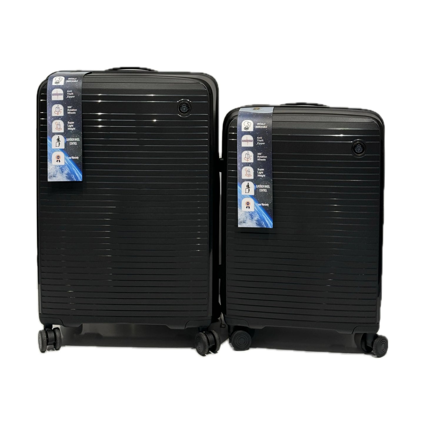 3’lü Valiz Seti – 20’’ / 24’’ / 28’’ | Dayanıklı PP Malzeme | 360° Tekerlekli Siyah-Prenseshome Leyweg-Prenseshome Leyweg