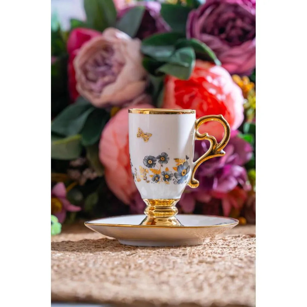 Acar Parlin 6 Kisilik Kahve Fincani Takimi - 90 ml-Prenseshome Leyweg-Gri-Prenseshome Leyweg