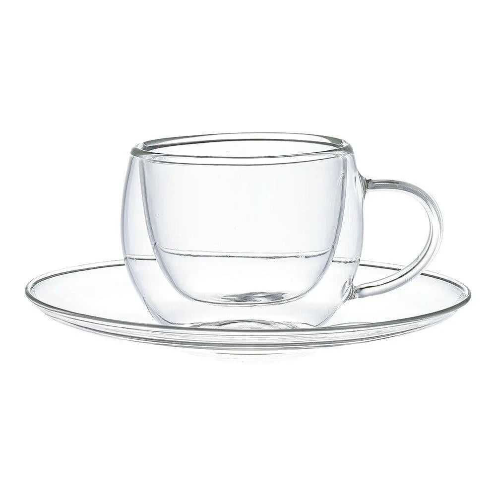 Schafer 4 Parca Cift Cidarlı Espresso Fincan Seti - 80 ml-Cam urunler-Prenseshome Leyweg-Prenseshome Leyweg