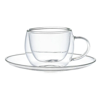 Schafer 4 Parca Cift Cidarlı Espresso Fincan Seti - 80 ml-Cam urunler-Prenseshome Leyweg-Prenseshome Leyweg