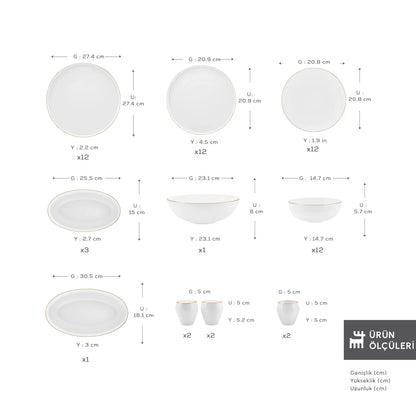 Karaca Meridian Gold 59 Parça Yemek Takımı – Sofranızda Işıltılı Bir Dokunuş-Yemek Takimi-Prenseshome Leyweg-Prenseshome Leyweg