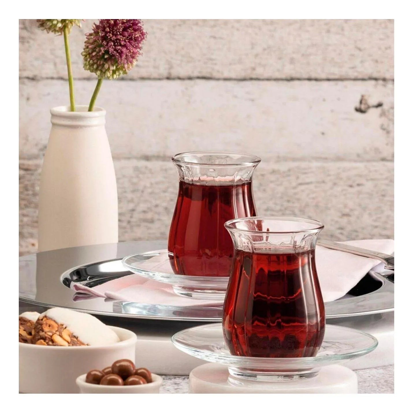 Pasabahce Linka 12 Parca Cay Seti - 145 cc Bardak - 122 mm Tabak-Cam urunler-Prenseshome Leyweg-Prenseshome Leyweg