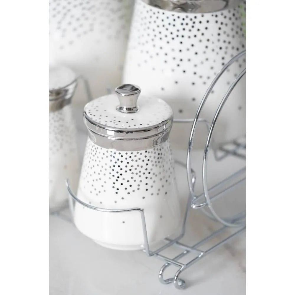 Acar Sunwer 8 Parca Standli Porselen Baharat Takimi Platin-mutfak urunleri-Prenseshome Leyweg-Prenseshome Leyweg