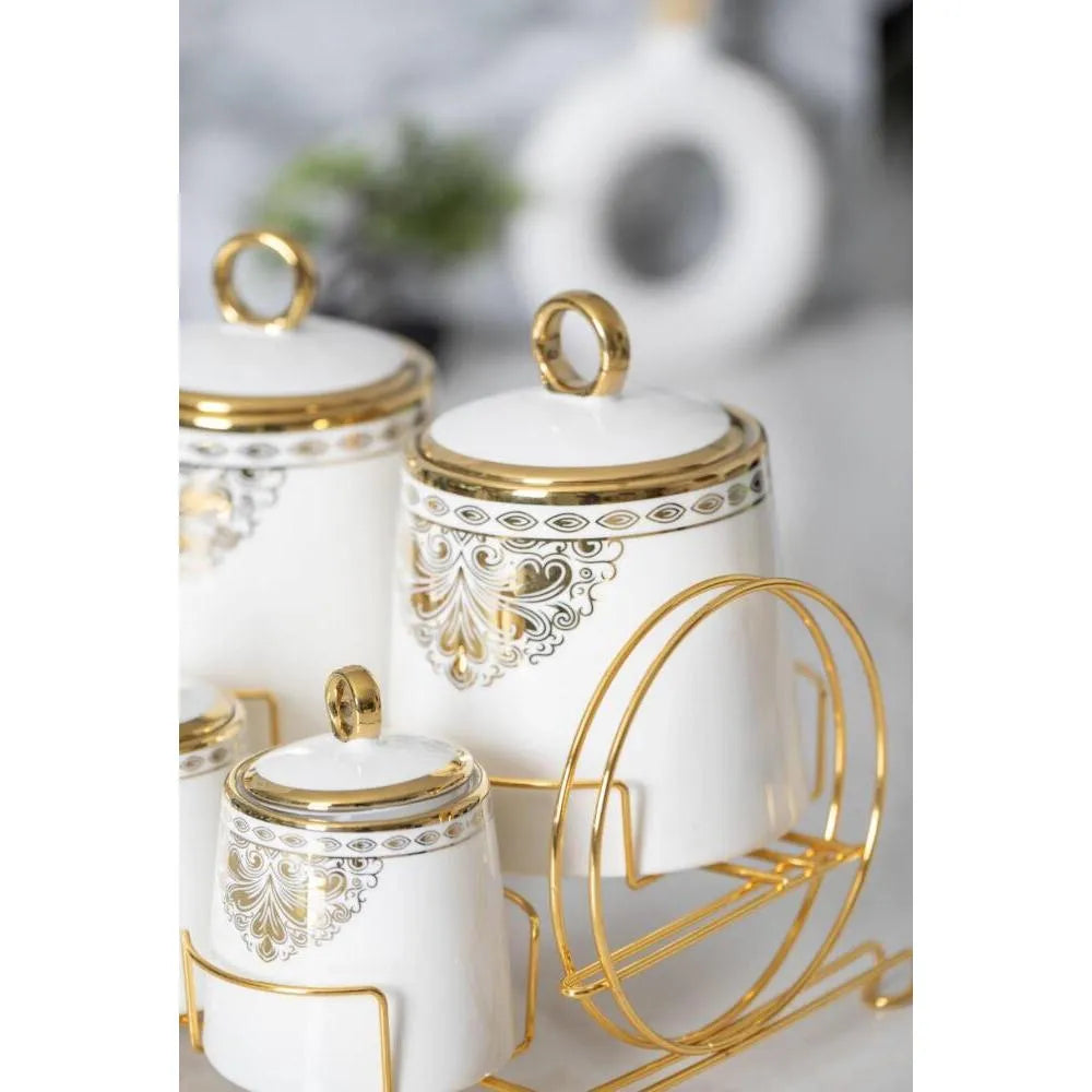 Acar Astar 8 Parca Porselen Baharat Seti - Gold-mutfak urunleri-Prenseshome Leyweg-Prenseshome Leyweg