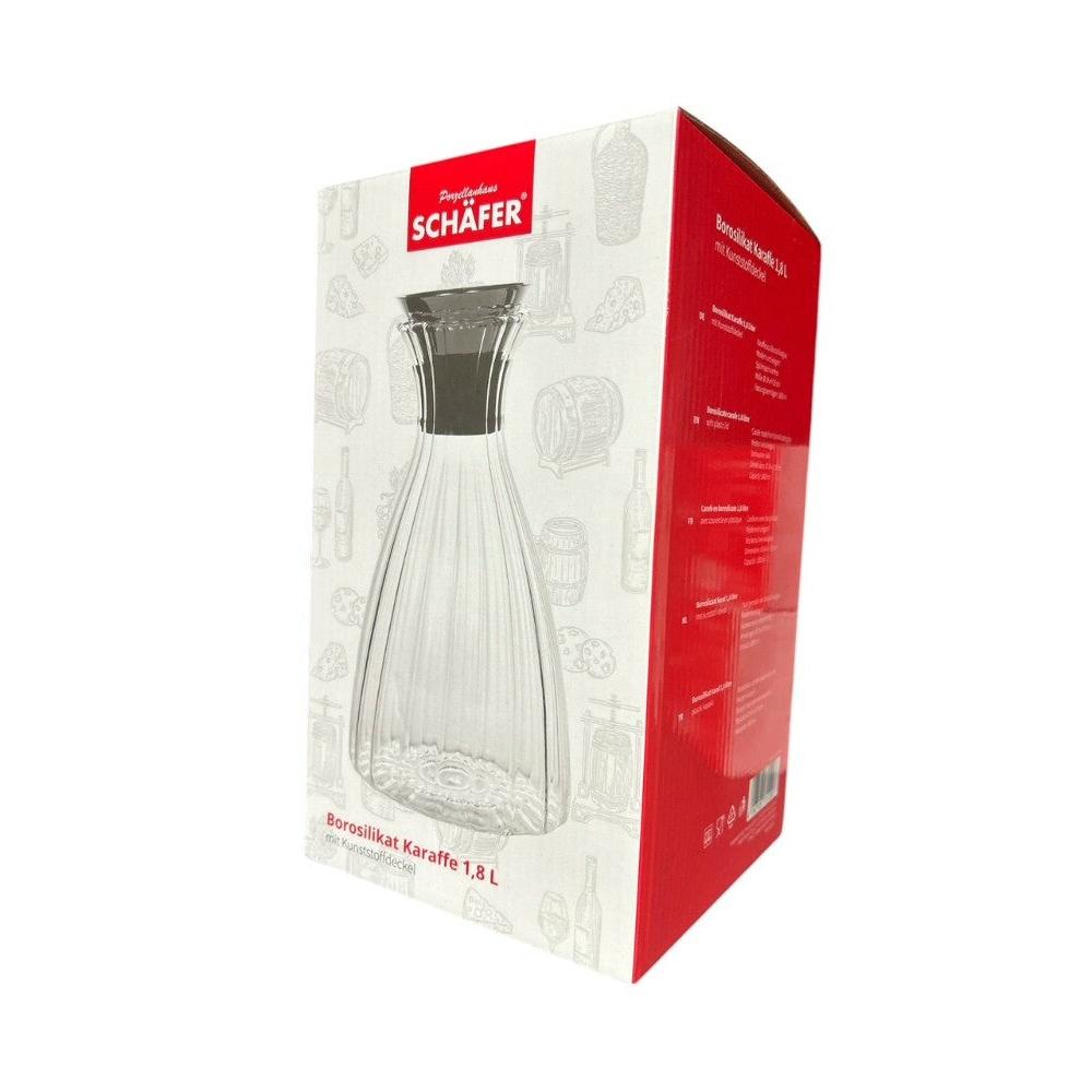 Schafer Borosilikat Cam Karaf 1.8L - Siyah Kapakli-Cam urunler-Prenseshome Leyweg-Prenseshome Leyweg