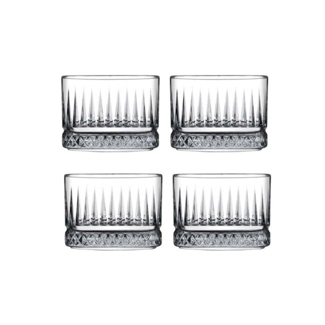 Pasabahce Elysia 4lu Cam Snack Kase Seti - 225 ml - Cizgili Modern Tasarim-Cam urunler-Prenseshome Leyweg-Prenseshome Leyweg