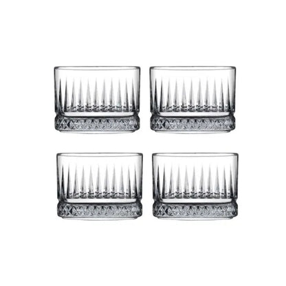 Pasabahce Elysia 4lu Cam Snack Kase Seti - 225 ml - Cizgili Modern Tasarim-Cam urunler-Prenseshome Leyweg-Prenseshome Leyweg