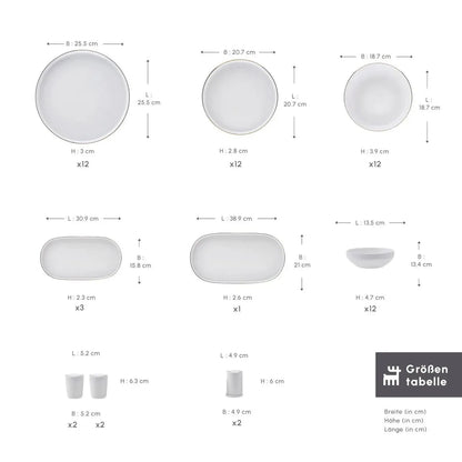 Karaca Stream Bone New Saturn Gold 12 Kişilik 59 Parça Porselen Yemek Takımı-Yemek Takimi-Prenseshome Leyweg-Prenseshome Leyweg