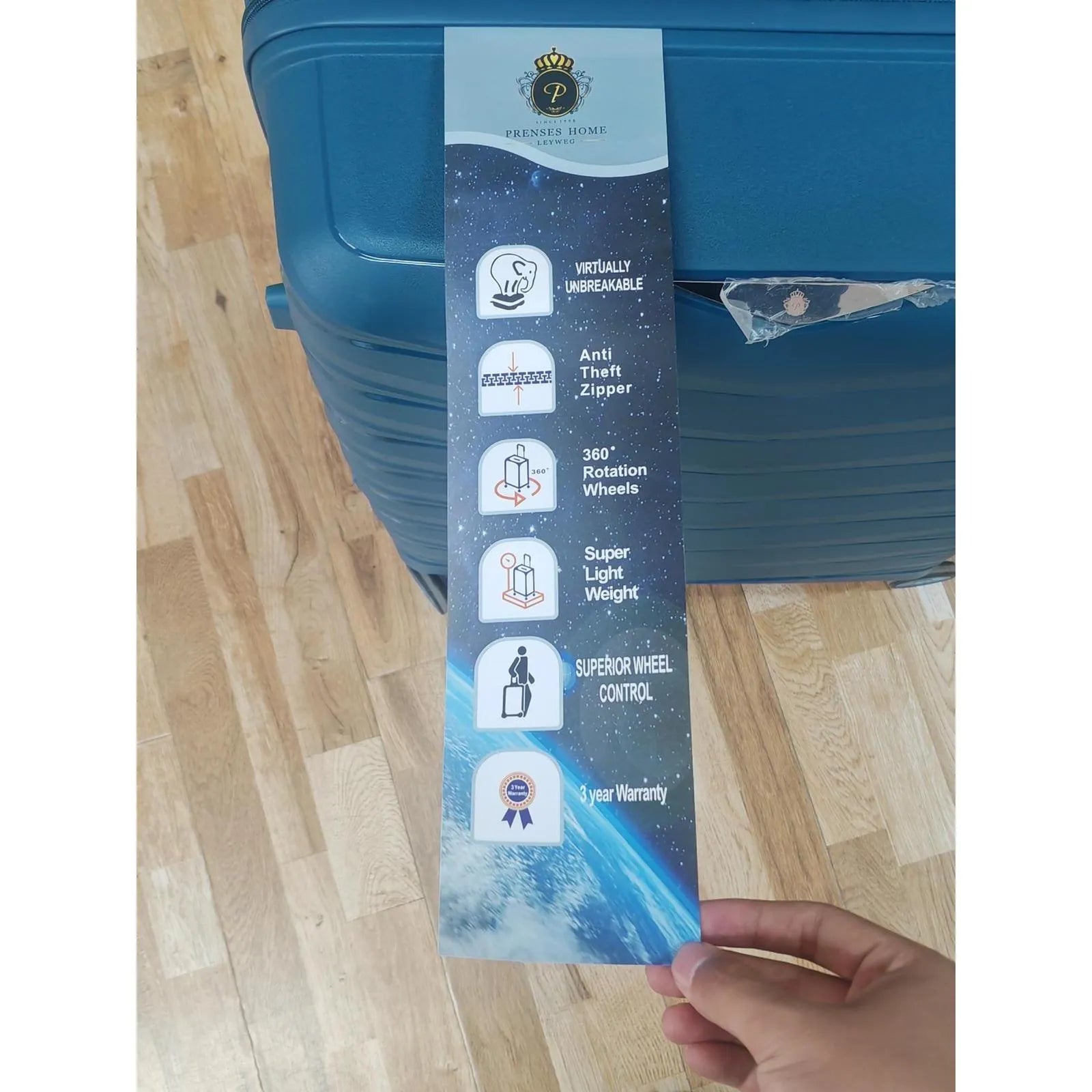 4 Parça Polipropilen Bavul Seti (20 – 24 – 28 inc )+ Makyaj Çantası Mavi-Prenseshome Leyweg-Prenseshome Leyweg