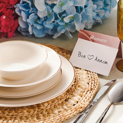 Elegance Bone Rebeca 24 Parça Yemek Takımı - Gold Detaylı Zarafet-Yemek Takimi-Prenseshome Leyweg-Prenseshome Leyweg