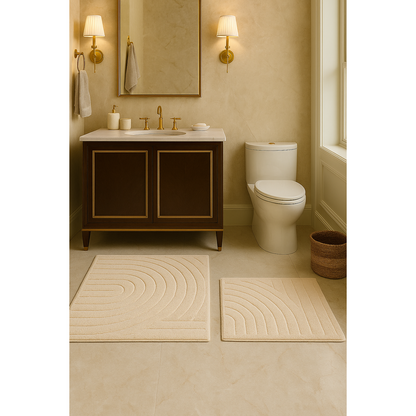 İpekçe Pamuklu 2’li Banyo Paspas Seti Sunset - Dikdörtgen (60x100 cm & 50x60 cm)-Banyo ürünleri-Prenseshome Leyweg-Cappicono-Prenseshome Leyweg