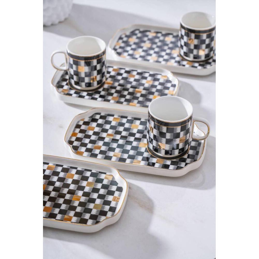 Acar Skye 2 Kisilik Gold Kahve Fincani Takimi - 90 ml-Prenseshome Leyweg-Siyah-Prenseshome Leyweg