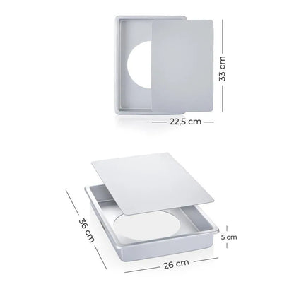 Dikdörtgen Kek Kalıbı 36 cm Alüminyum – Gümüş Renk-mutfak urunleri-Prenseshome Leyweg-Prenseshome Leyweg