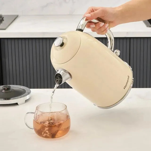 Homend Vintage Heatrow 1627H Kettle – Krem Renk, 1.8 Lt, 2200W, Paslanmaz Çelik-Elektronik ürün-Prenseshome Leyweg-Prenseshome Leyweg
