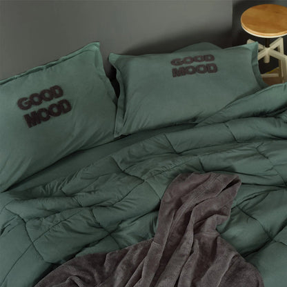 Karaca Home Motto Cotton Comfort Çift Kişilik Uyku Seti – Petrol-Yatak Odasi-Prenseshome Leyweg-Prenseshome Leyweg