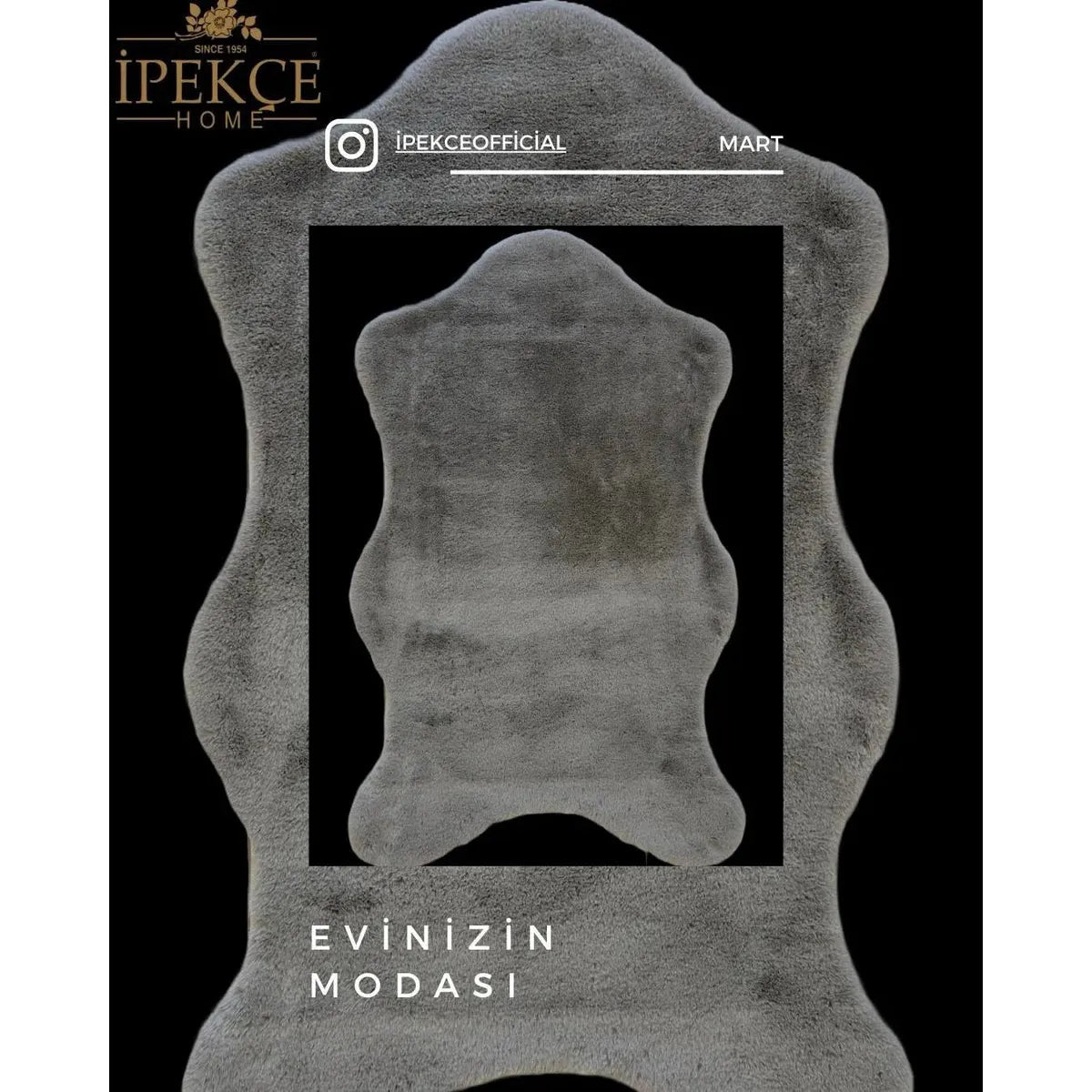 İpekçe Lina Series Tavsan Tuyu Hali - 80x150 cm -Zemin kaplama-Prenseshome Leyweg-Gri-Prenseshome Leyweg