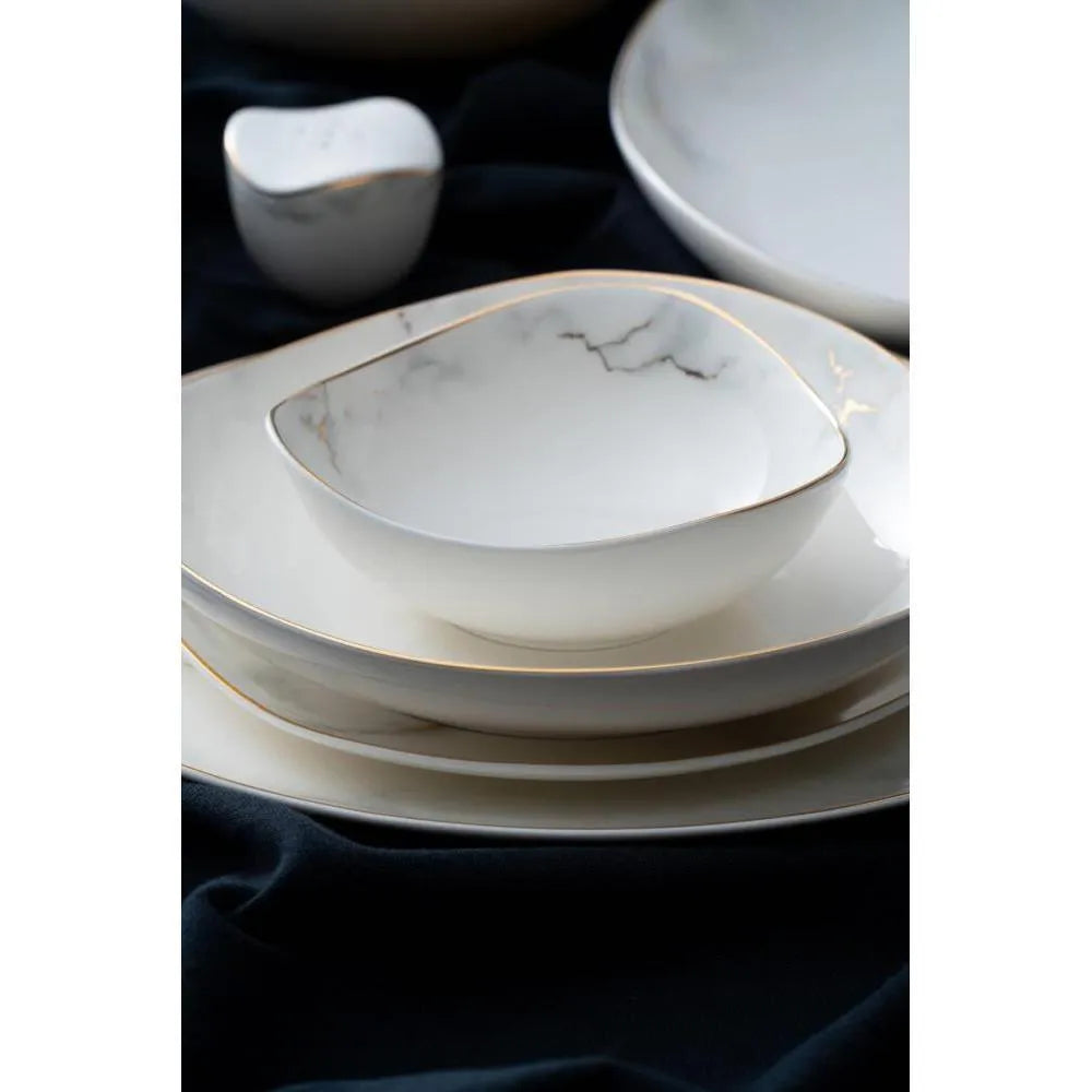 Acar Darcie 6 Kişilik 29 Parça Yaldızlı Porselen Yemek Takımı-Yemek Takimi-Prenseshome Leyweg-Prenseshome Leyweg