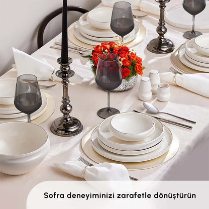 Karaca Streamline Sunset Gold Detaylı 59 Parça 12 Kişilik Yemek Takımı-Yemek Takimi-Prenseshome Leyweg-Prenseshome Leyweg