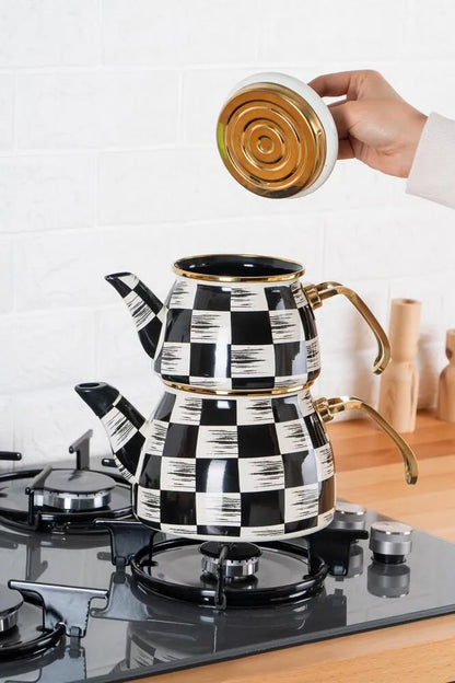 Acar Qualita King Emaye Çaydanlık Takımı-mutfak urunleri-Prenseshome Leyweg-Prenseshome Leyweg