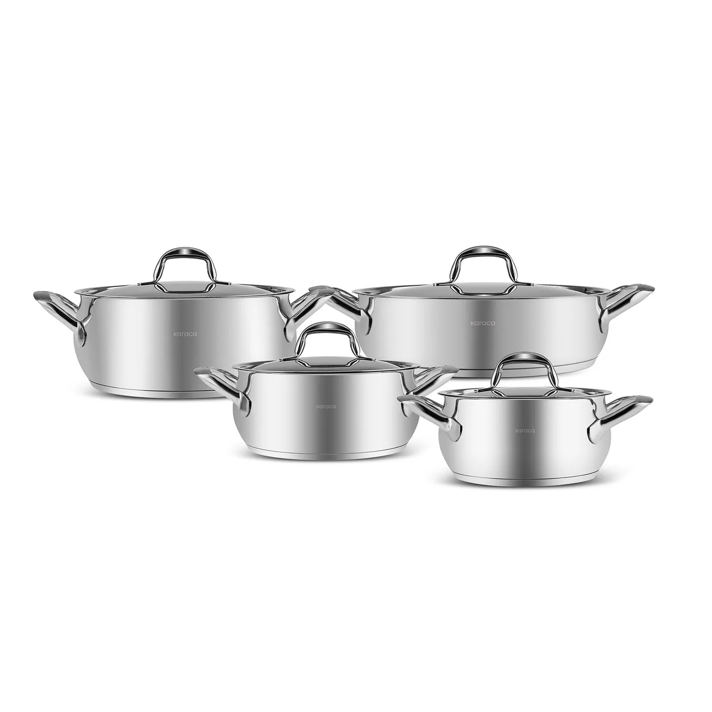 Karaca Etiler 8 Parça Çelik Tencere Seti – İndüksiyon Uyumlu, Cam Kapaklı, Kapsül Tabanlı-mutfak urunleri-Prenseshome Leyweg-Prenseshome Leyweg