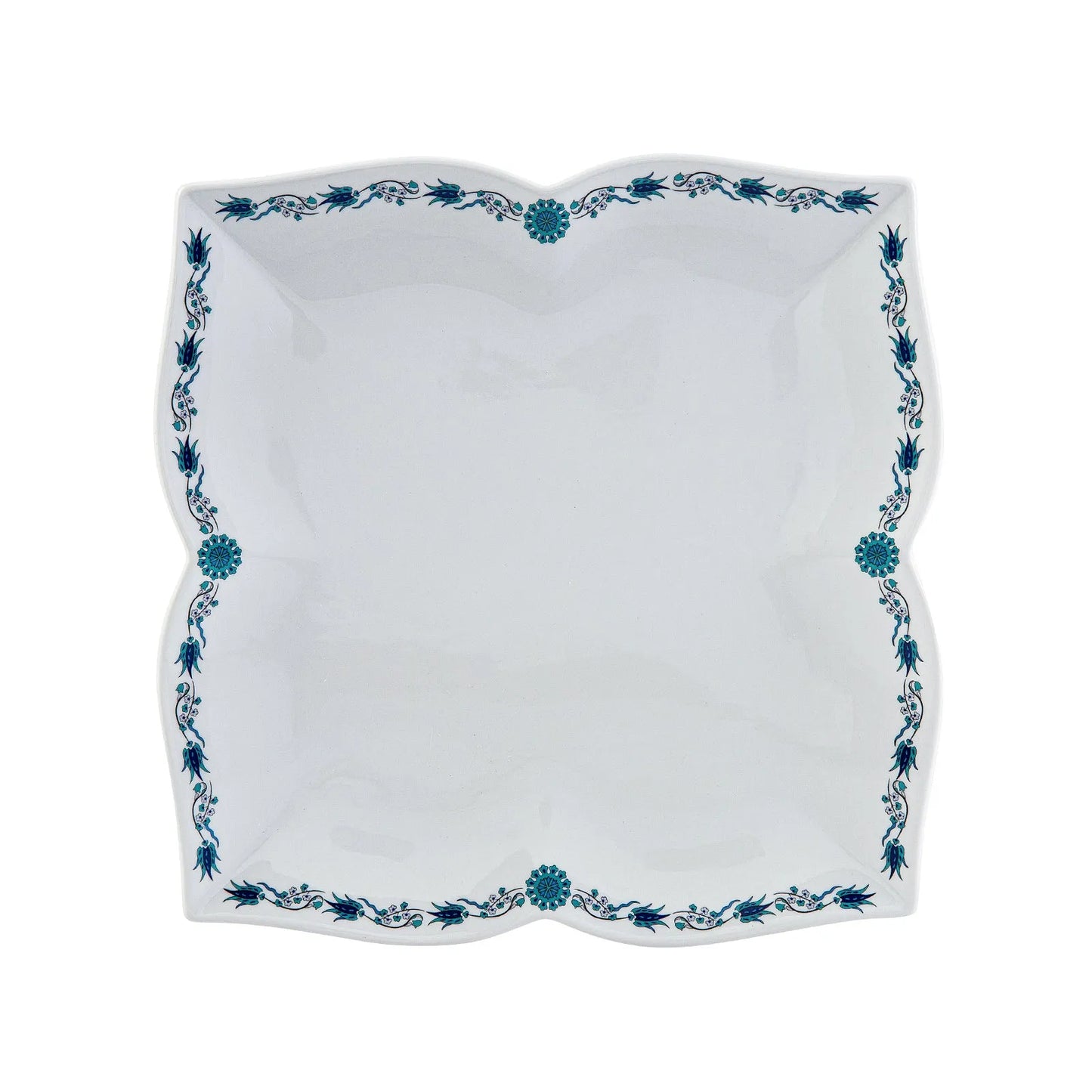 Karaca İznik 32 Parça Kahvaltı Takımı – 6 Kişilik Kare Desenli Porselen Set-Sofra ürünleri-Prenseshome Leyweg-Prenseshome Leyweg