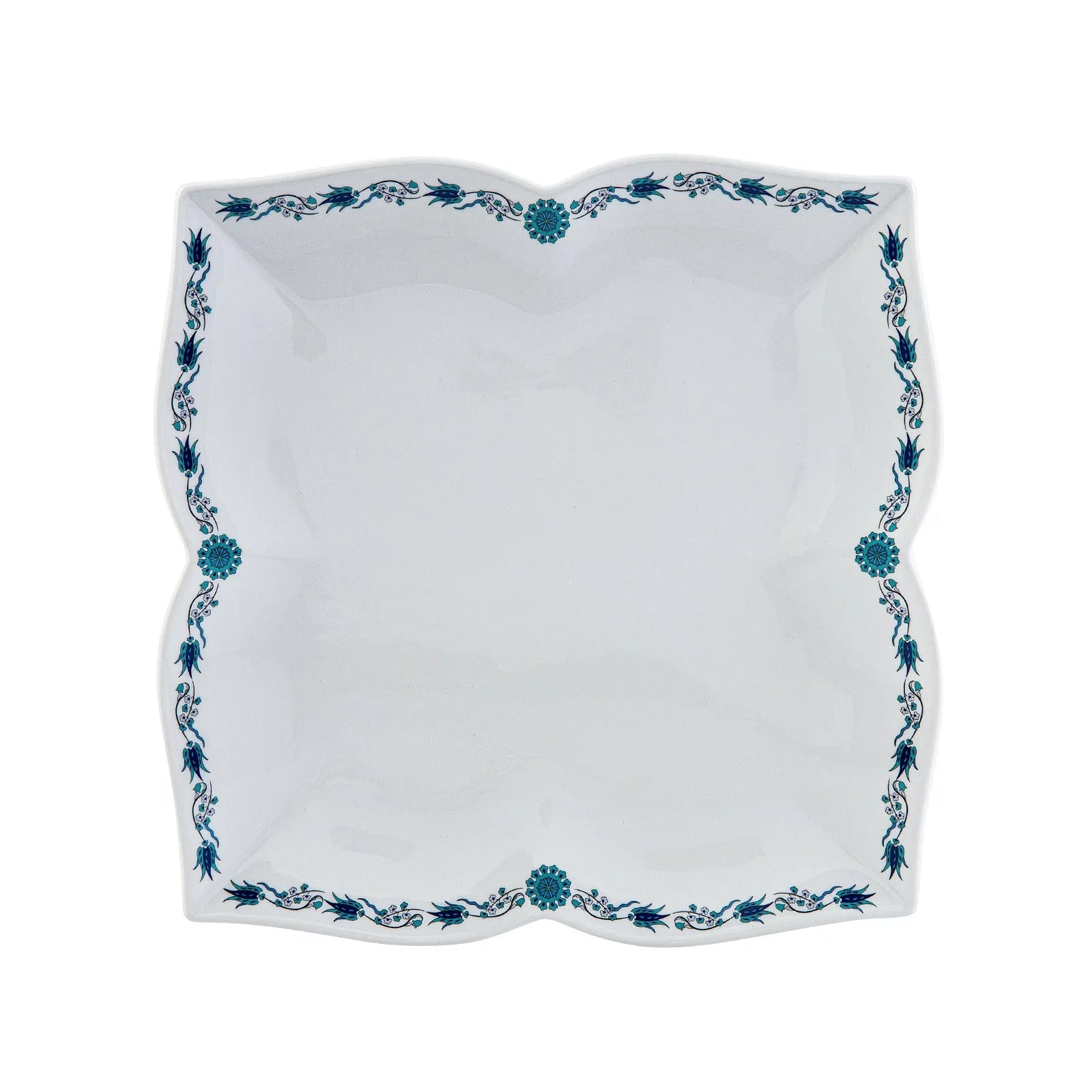 Karaca İznik 32 Parça Kahvaltı Takımı – 6 Kişilik Kare Desenli Porselen Set-Sofra ürünleri-Prenseshome Leyweg-Prenseshome Leyweg