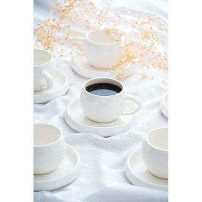 Acar Bianco Perla porselen Cay fincan takımı 6 kişilik – 200 ml-Prenseshome Leyweg-Prenseshome Leyweg