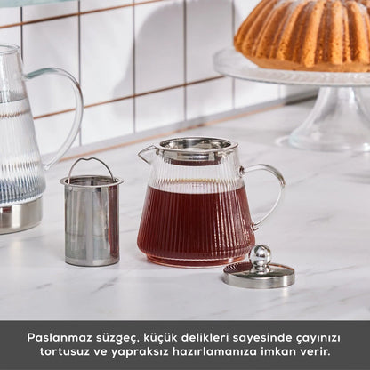 Karaca Keops XL Borosilikat Cam Çaydanlık – Isıya Dayanıklı, Şeffaf, Büyük Hacimli Tasarım-Cam urunler-PRENSESHOME LEYWEG-Prenseshome Leyweg