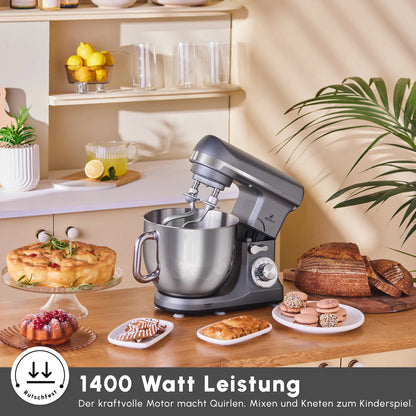 Karaca Blendburst Mutfak Şefi 1400W Gri – 5,7 L Paslanmaz Çelik Hazneli Stand Mikser-Elektronik ürün-Prenseshome Leyweg-Prenseshome Leyweg
