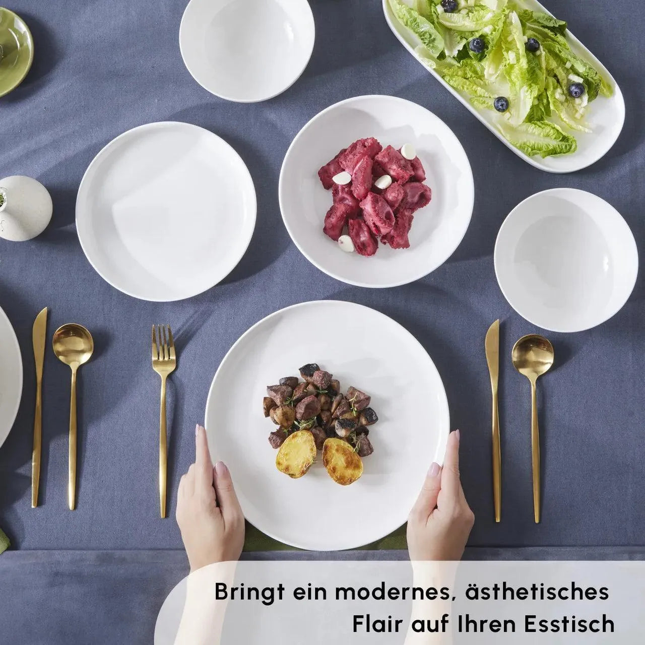 Karaca Favaro 12 Kişilik Yeni Nesil Kemik Beyaz Sofra Takımı – 53 Parça-Yemek Takimi-Prenseshome Leyweg-Prenseshome Leyweg