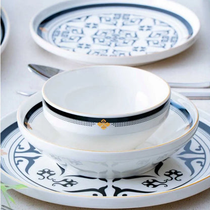 Acar Hera Siyah-Beyaz 6 kişilik 27 parca yemek takımı-Yemek Takimi-Prenseshome Leyweg-Prenseshome Leyweg