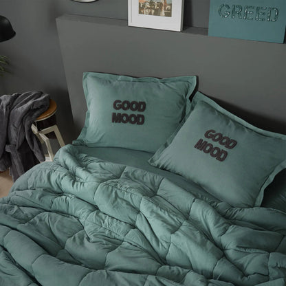Karaca Home Motto Cotton Comfort Çift Kişilik Uyku Seti – Petrol-Yatak Odasi-Prenseshome Leyweg-Prenseshome Leyweg