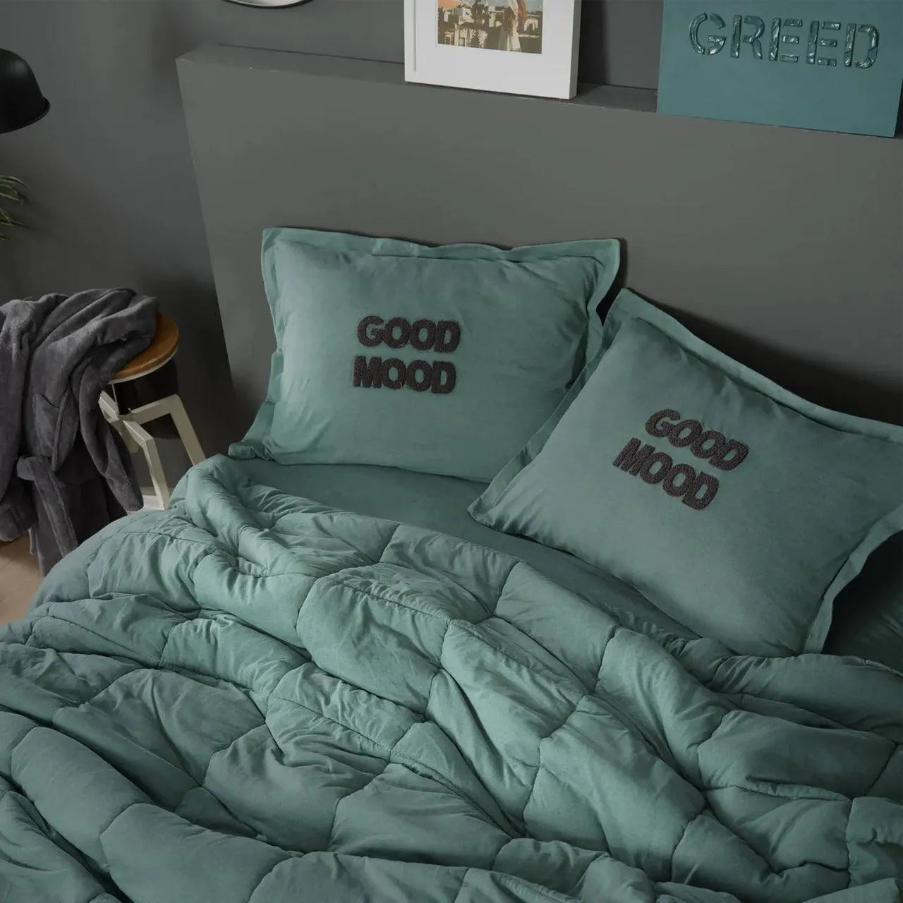 Karaca Home Motto Cotton Comfort Çift Kişilik Uyku Seti – Petrol-Yatak Odasi-Prenseshome Leyweg-Prenseshome Leyweg