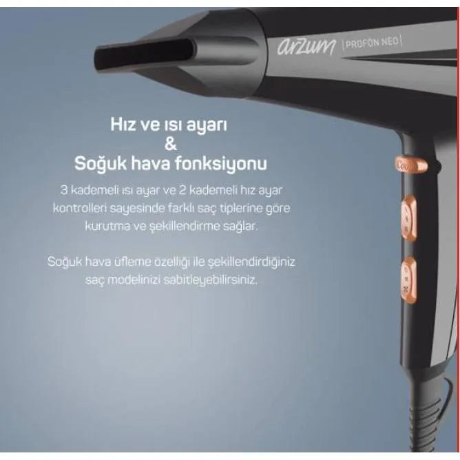 Arzum AR5047 Profon Neo Profesyonel Sac Kurutma Makinesi – 2300W-Elektronik ürün-Prenseshome Leyweg-Prenseshome Leyweg