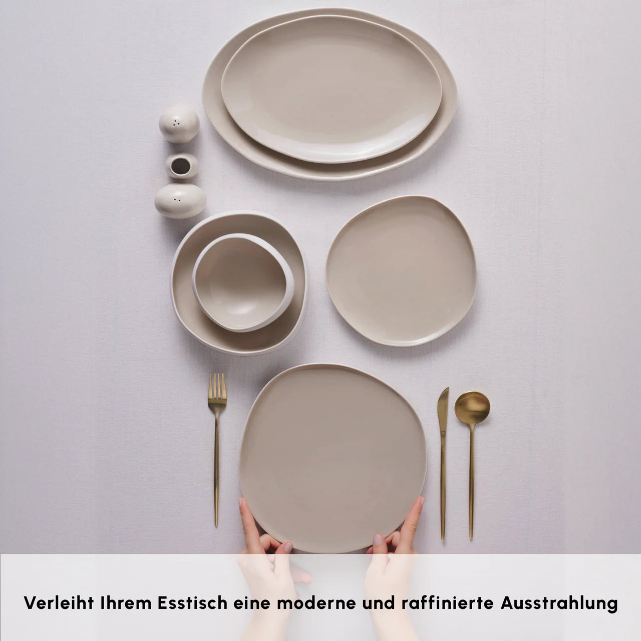 Karaca Cupid Earth 55 Parça Stoneware 12 Kişilik Modern Yemek Takımı-Yemek Takimi-Prenseshome Leyweg-Prenseshome Leyweg