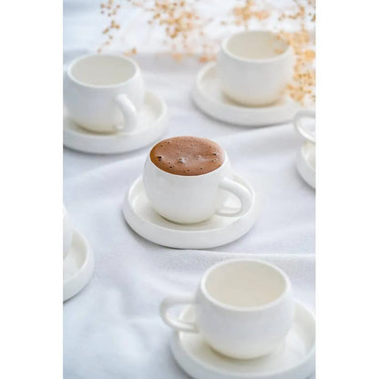 Acar Bianco Perla porselen kahve fincan takımı 6 kişilik – 90 ml-Prenseshome Leyweg-Prenseshome Leyweg