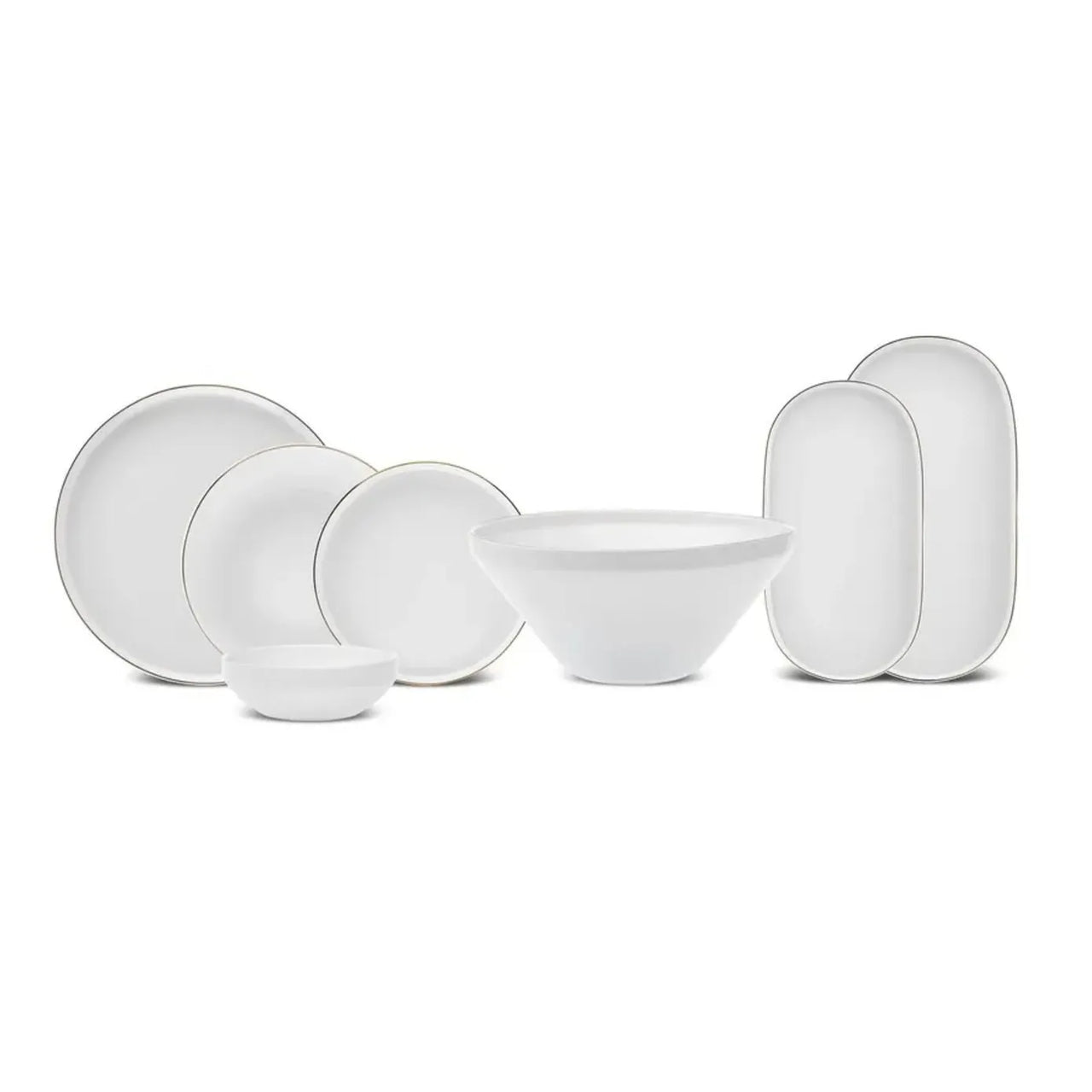 Karaca Streamline Saturn 19 Parça 4 Kişilik Gold Detaylı Porselen Yemek Takımı-Yemek Takimi-Prenseshome Leyweg-Prenseshome Leyweg