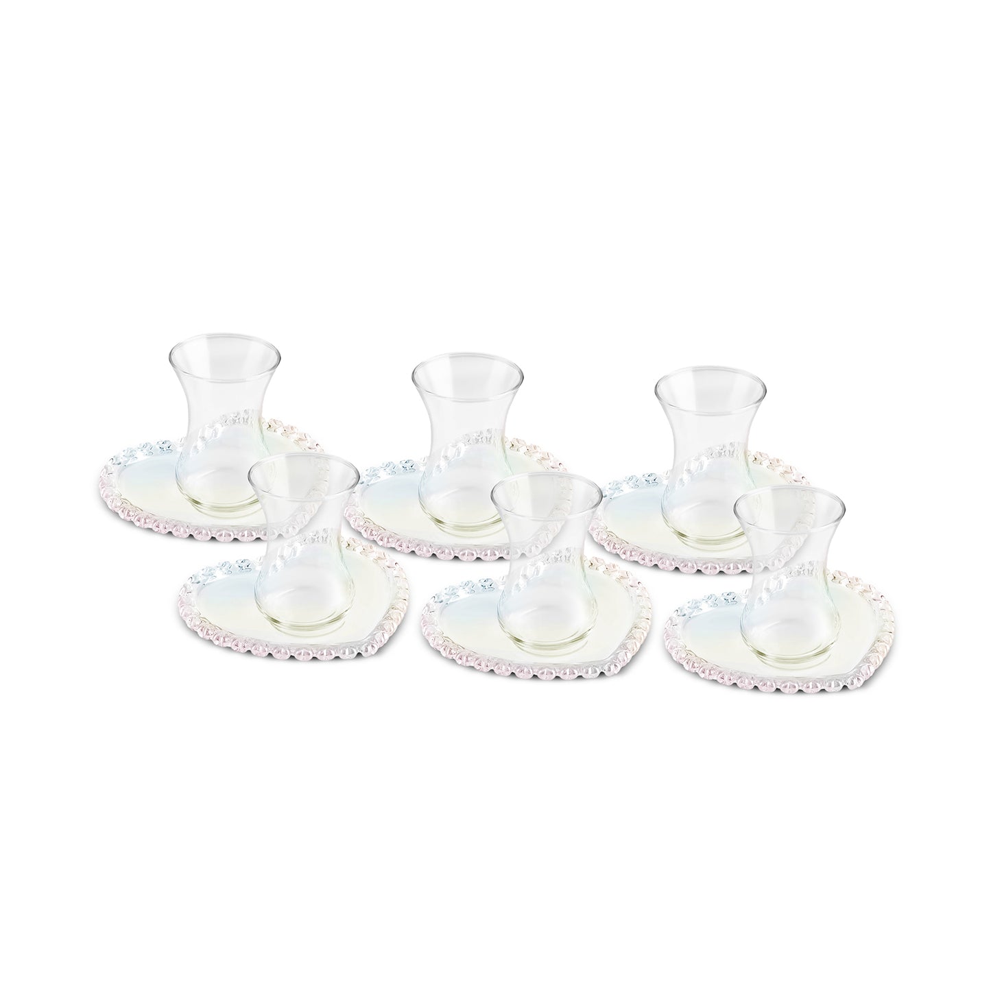 Karaca Rory 6 Kişilik 12 Parça Çay Seti – 130 ml (Kalp Şeklinde Alt Tabağı ile)-Sofra ürünleri-Prenseshome Leyweg-Prenseshome Leyweg